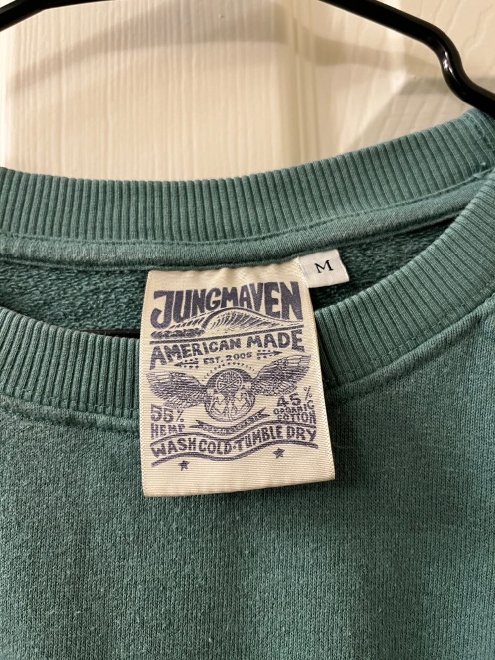 Jungmaven Bonfire Raglan Crewneck Sweatshirt - Teal - M - Picture 2 of 5